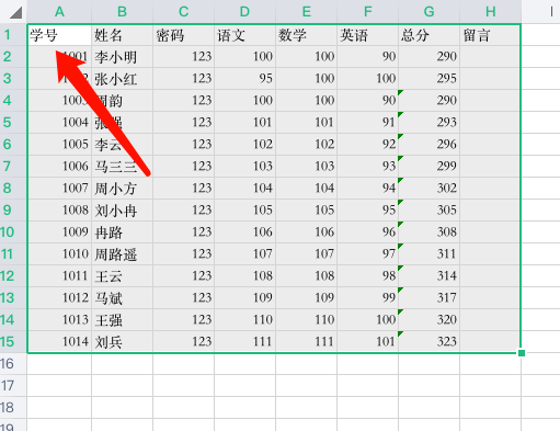 Excel数据表格